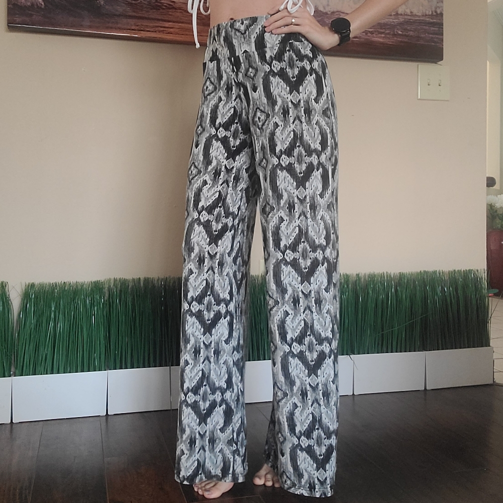 Palazzo pants open leg high waisted - Picture 2 of 6